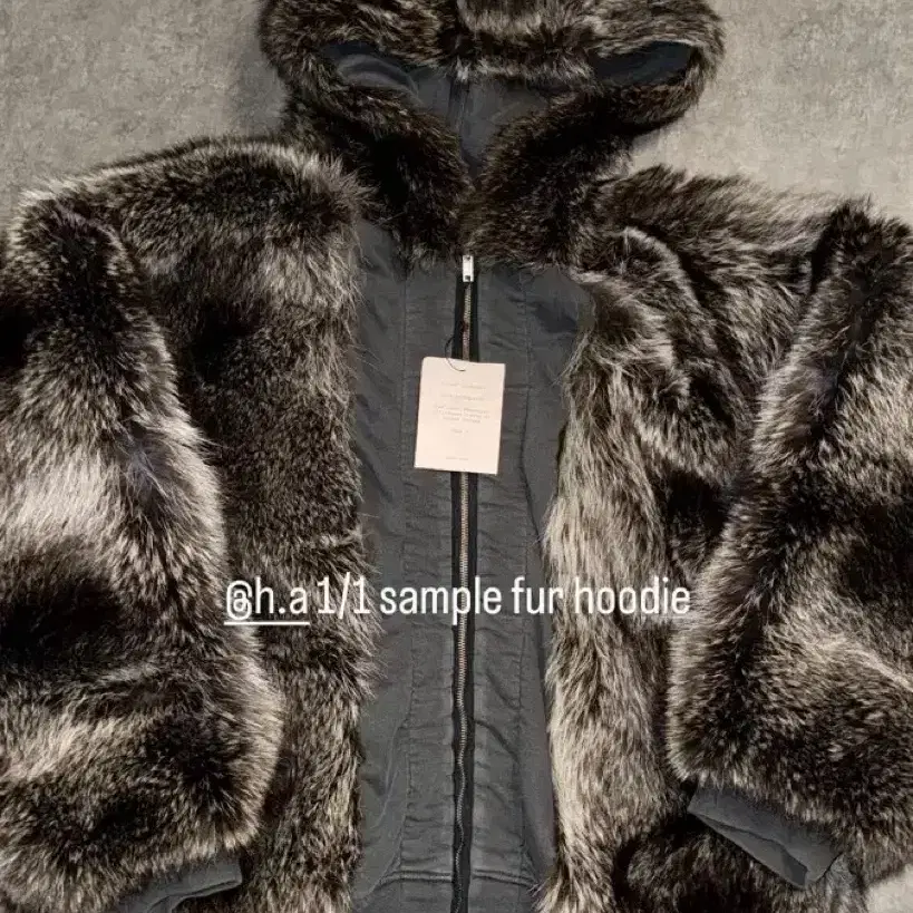 Haider ackermann fw14 raccoon fur hoodie