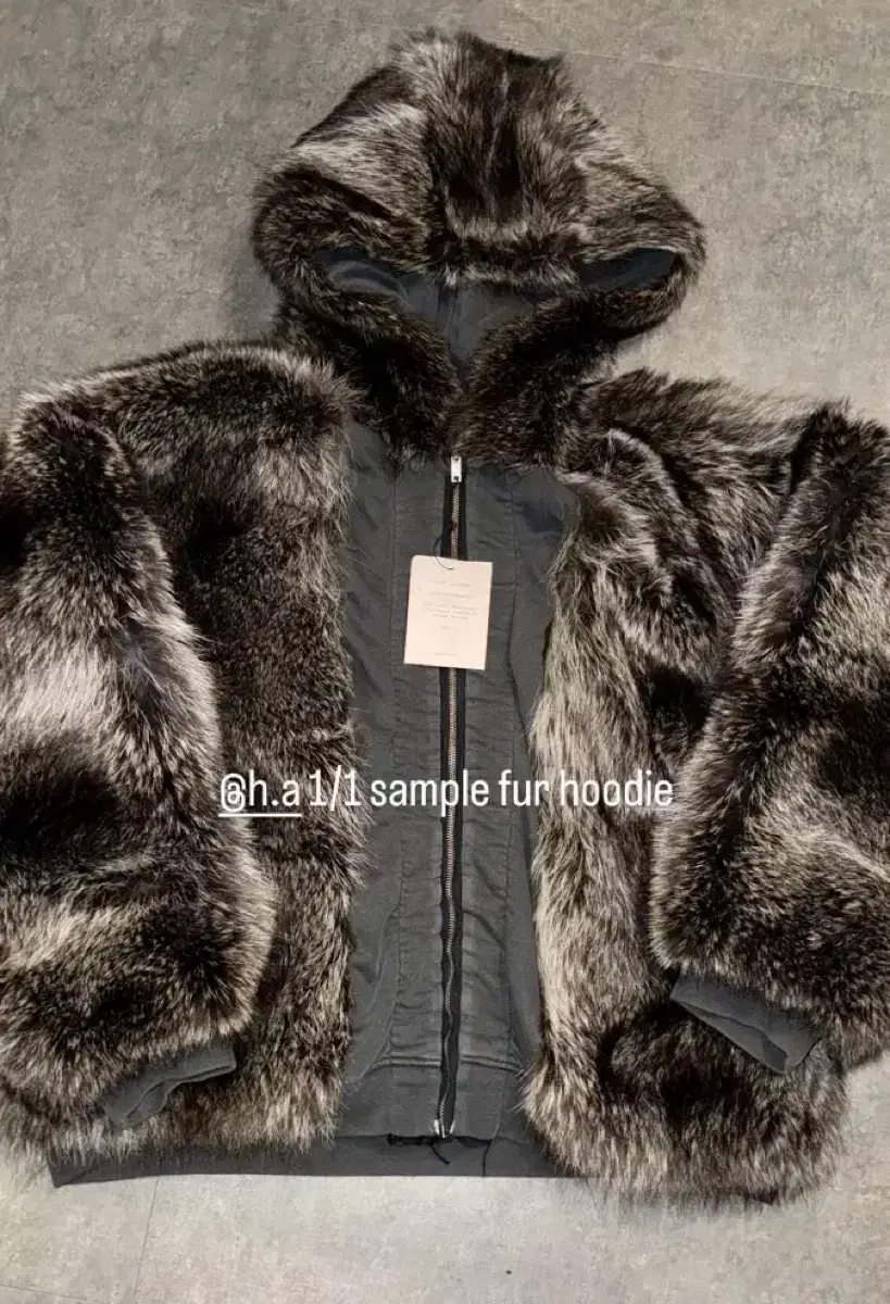 Haider ackermann fw14 raccoon fur hoodie