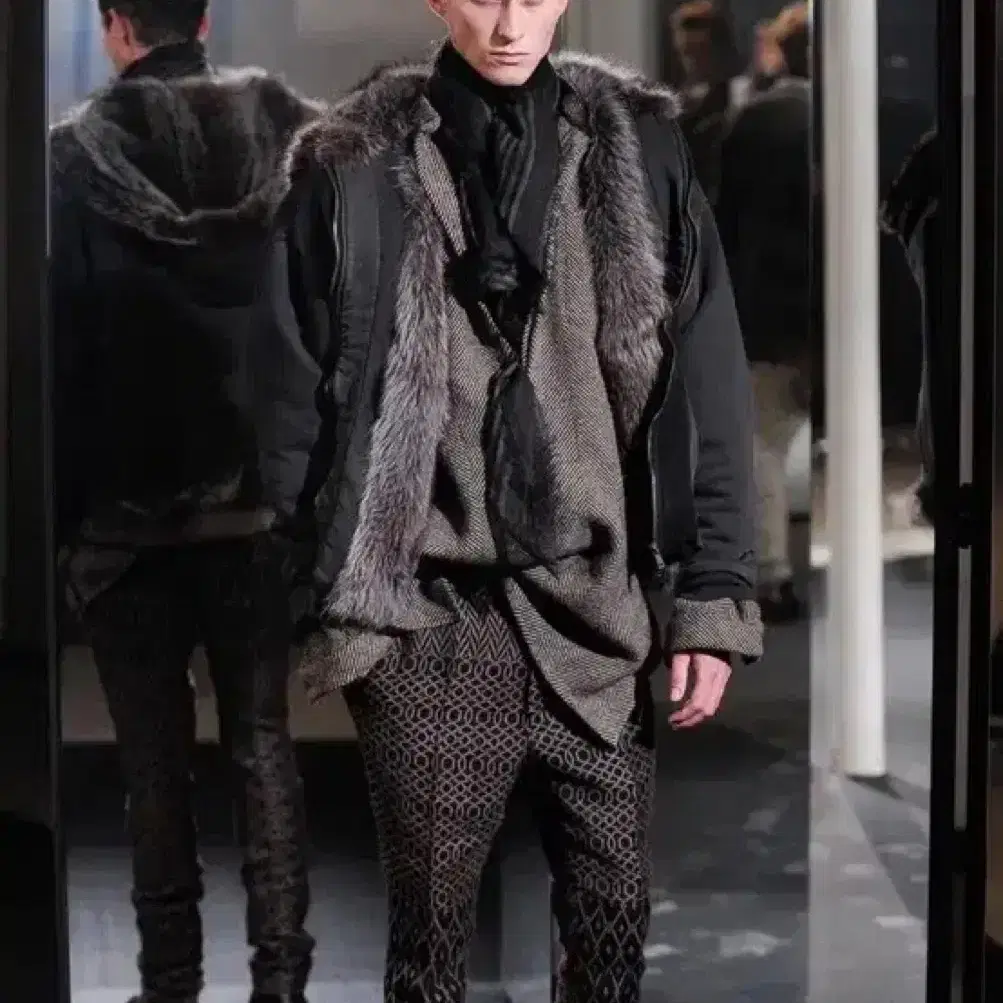 Haider ackermann fw14 raccoon fur hoodie