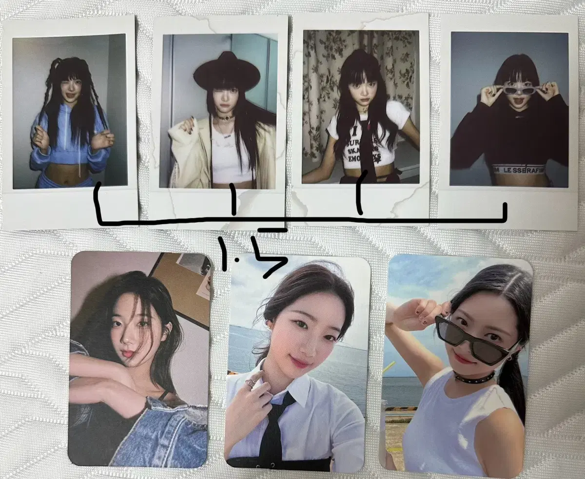 Le sserafim photocard photocard hong eunchae kazuha polaroid kard