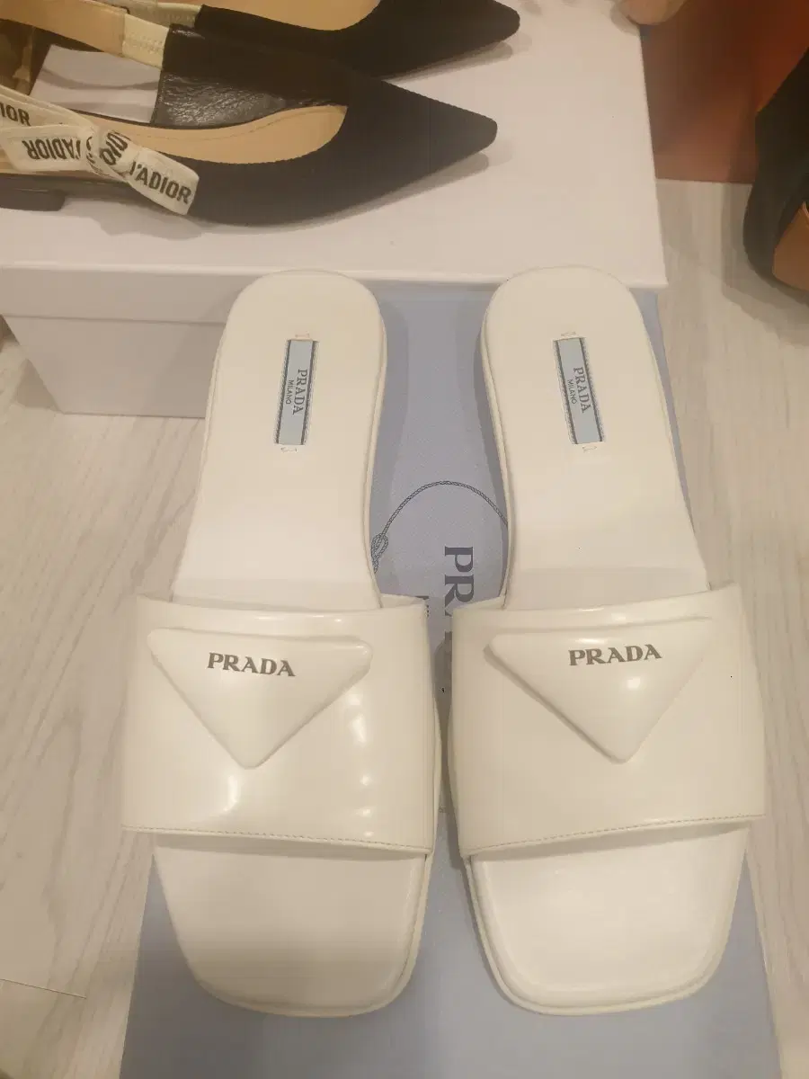 Prada Triangle Logo Sandals size 250 for sale~.