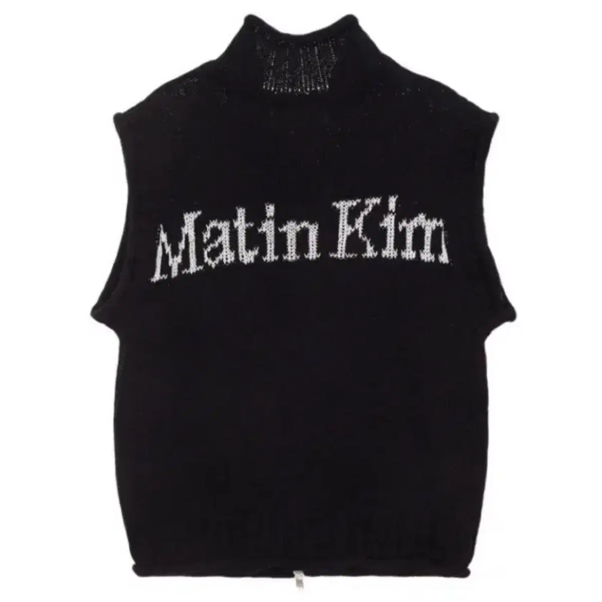 마뗑킴 spell point knit vest in black