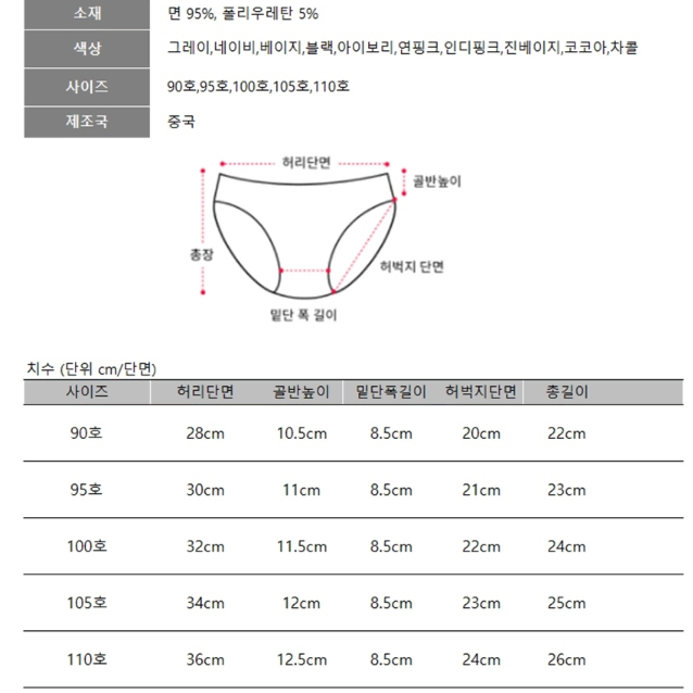 10개 일괄  신축성좋은 면스판팬티 여성팬티