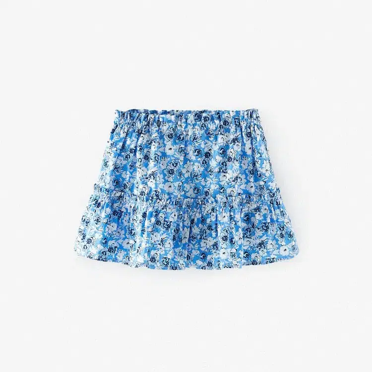 Zara Flower-patterned Banded Miniskirt 13-14 years old (XS)