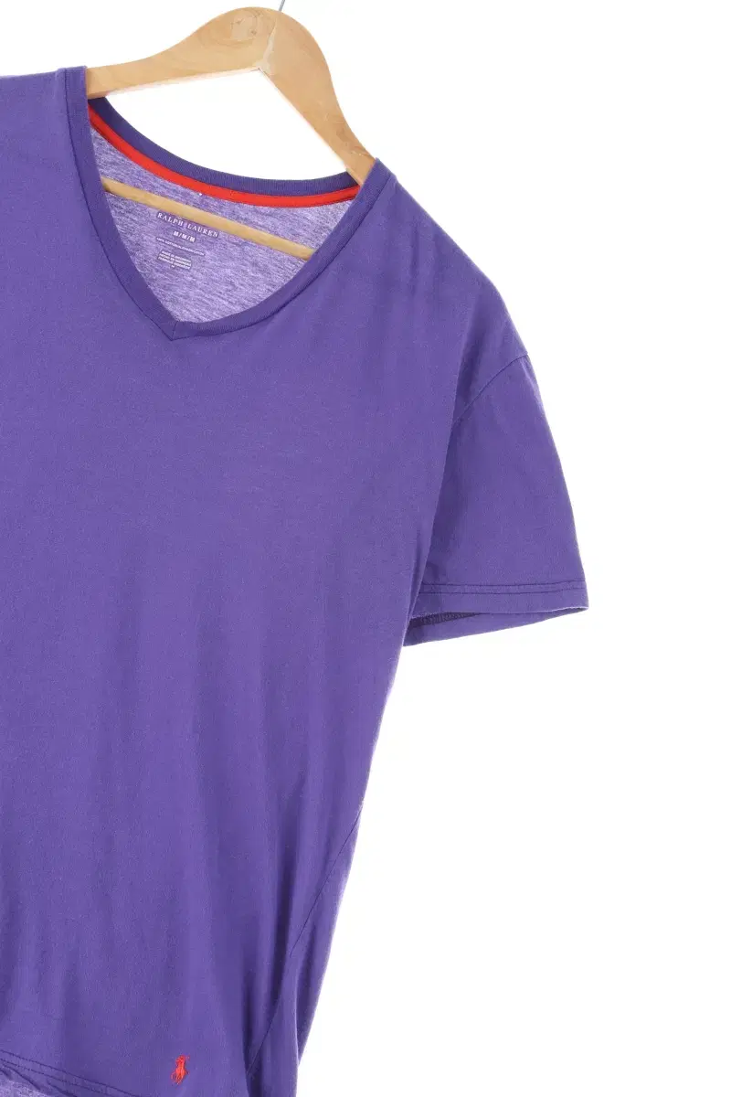 W(M) Polo Ralph Lauren Short-sleeved T-shirt Purple cotton basic fit Old School-E158