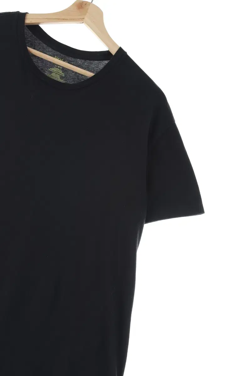 (L) Polo Ralph Lauren Short-sleeved T-shirt Black cotton old-school basic fit - E164