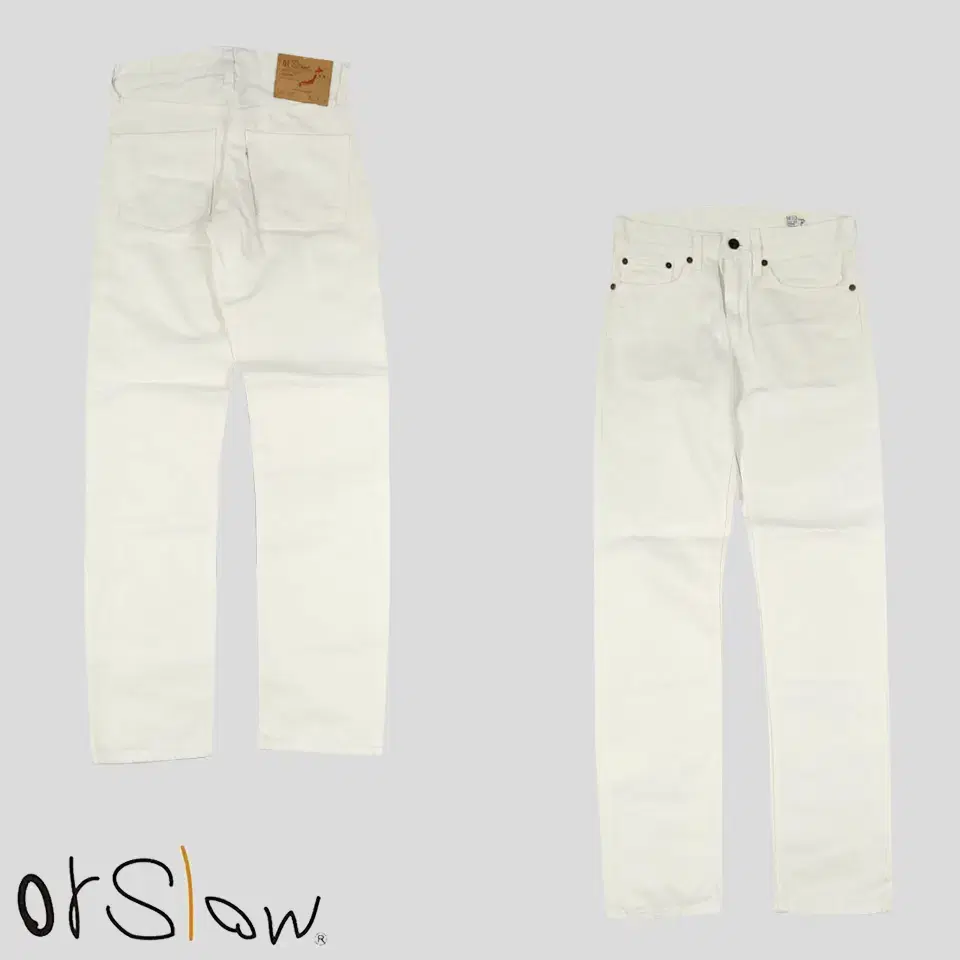 ORSLOW ORSLOW 107 White Amekazi Slim Fit White Jin Jeans De