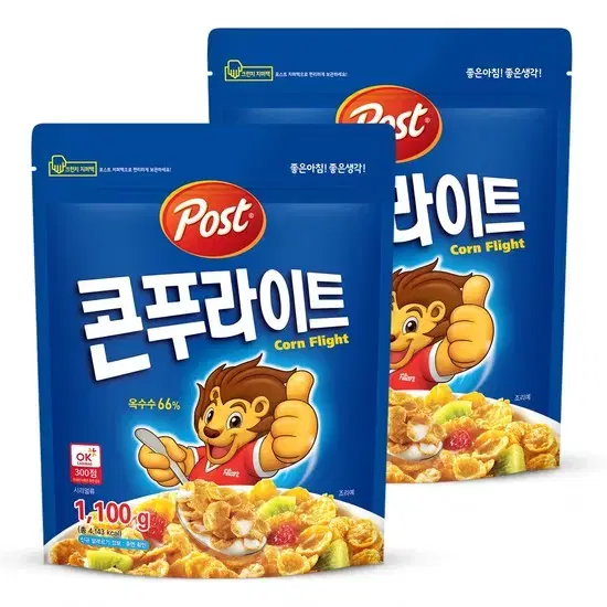 무료배송-포스트 콘푸라이트 시리얼 1100g 2개