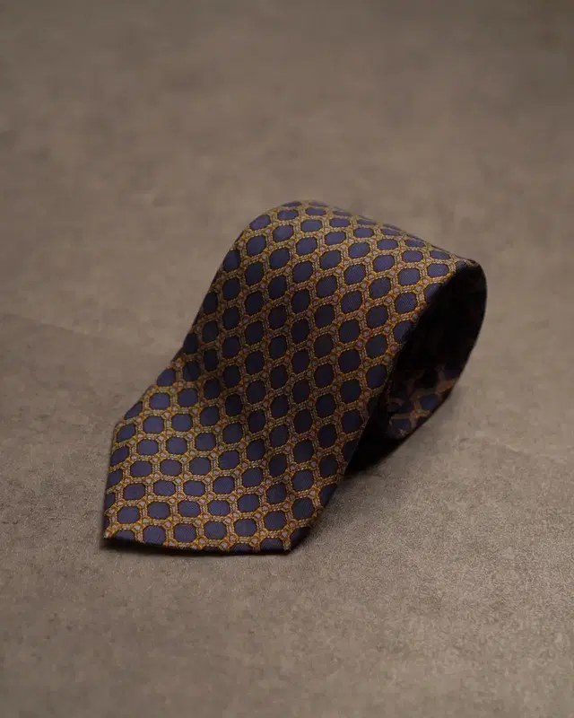 HERMES 939 IA Silk Tie (Navy/8)