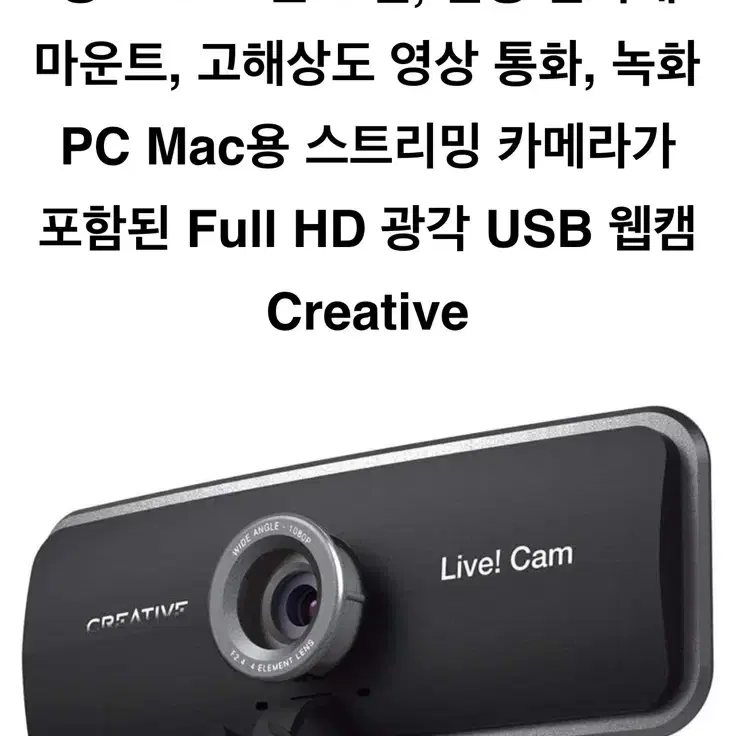 크리에이티브 라이브 Cam Sync 1080P 듀얼 내장 마이크