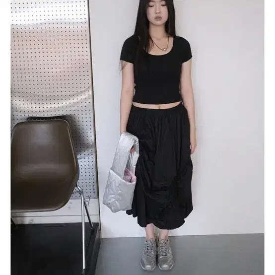 콜하그_flared shirring skirt /pintuck frill