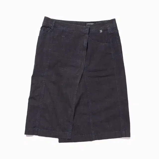 CHANEL 06P Wrap Denim Skirt