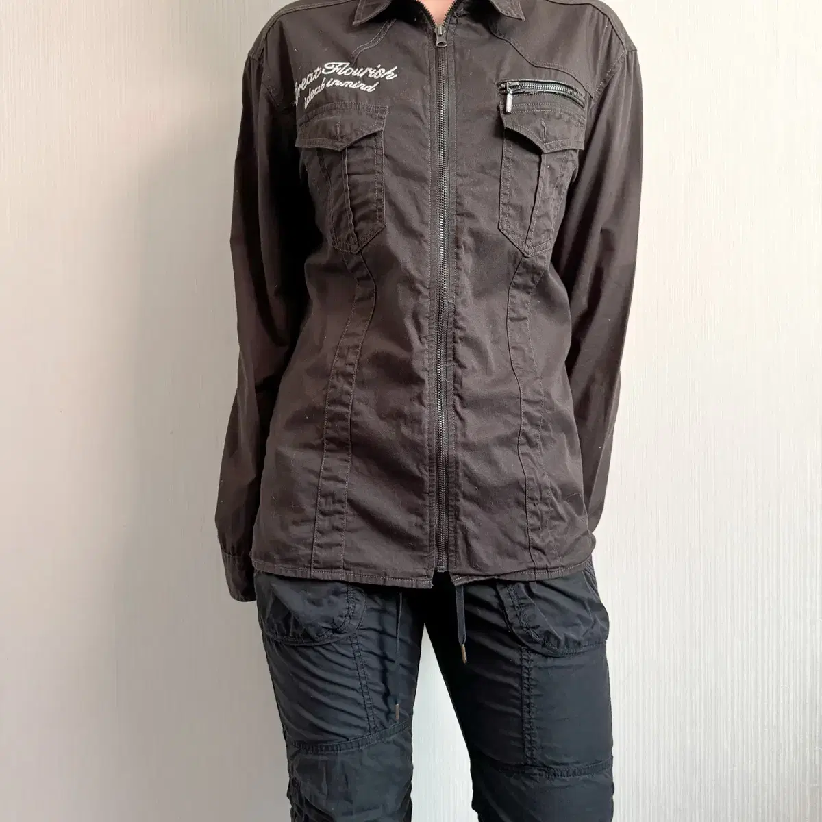 Pocket point shirt zip up jacket