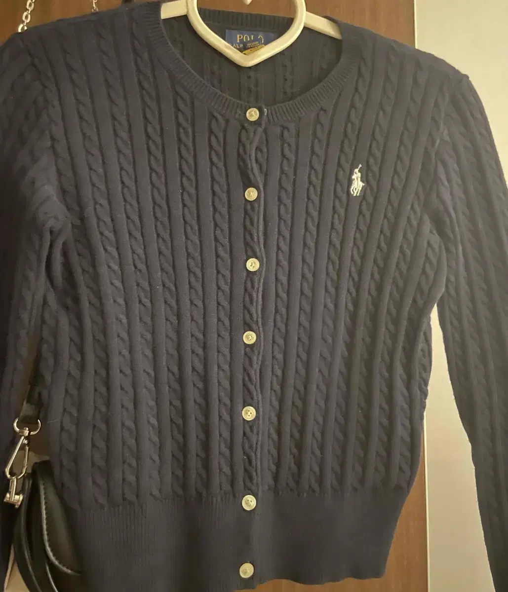 Navy polo cardigan