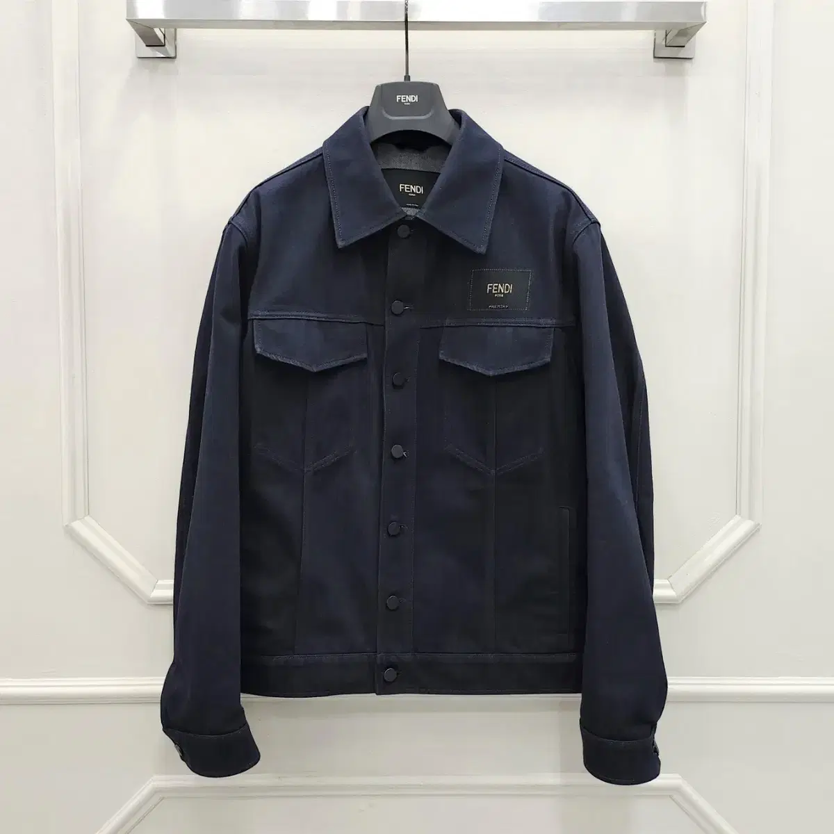 50 / Fendi Logo Denim Patch Jacket