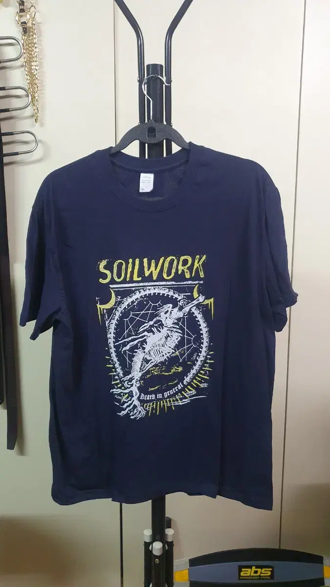 새상품)SoilWork(소일워크) 코튼반팔티셔츠 네이비 남녀공용L