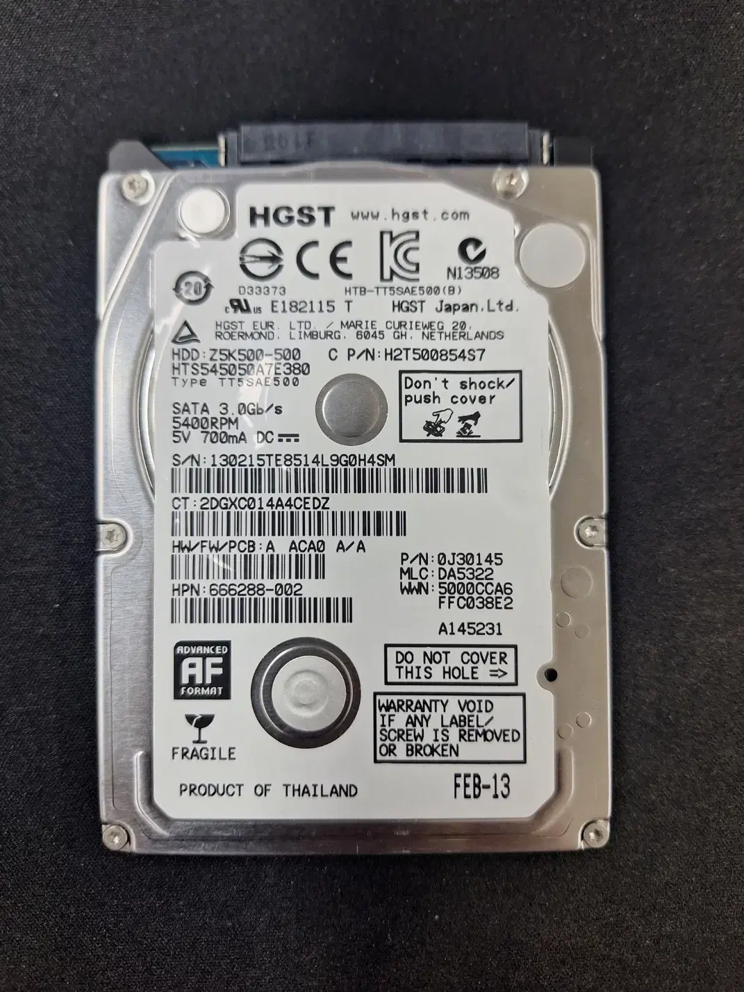 2.5-inch hard disk for slim notebooks