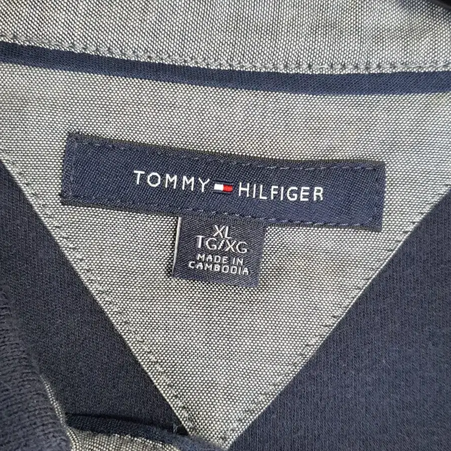 TOMMY HILFIGER 타미 힐피거 남성 베이직 단가라 반팔카라티