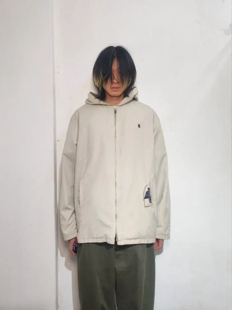 Polo Reversible Ivory-Beige Hooded Blouson L