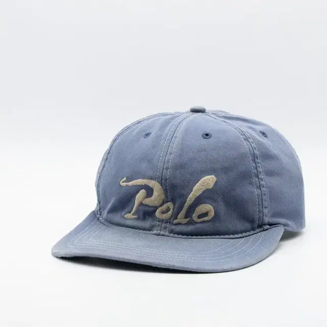 VINTAGE POLO CURSIVE FONT BLUE HAT