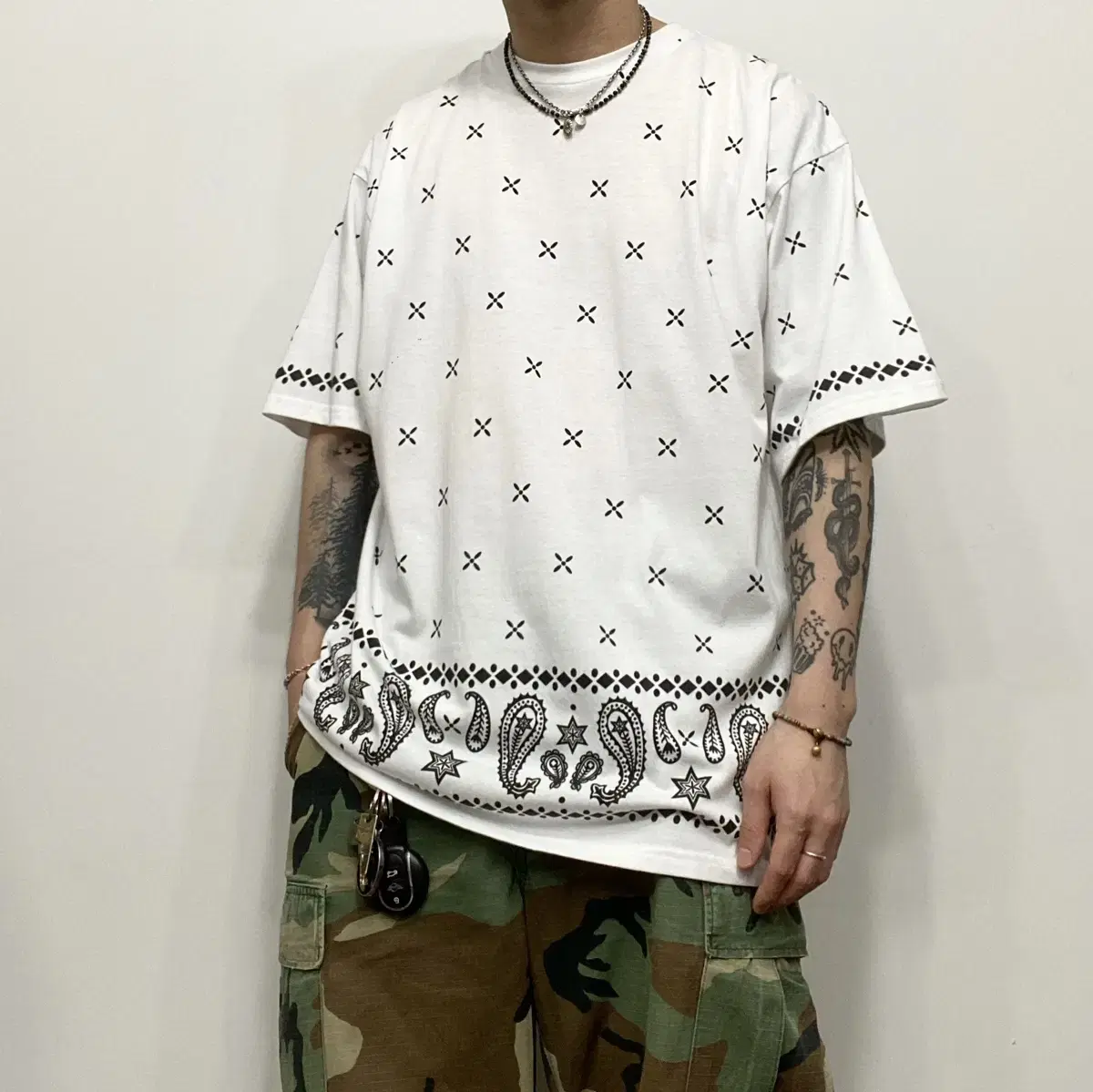 JPN Vintage Bandana Paisley Overfit Short Sleeve Tee