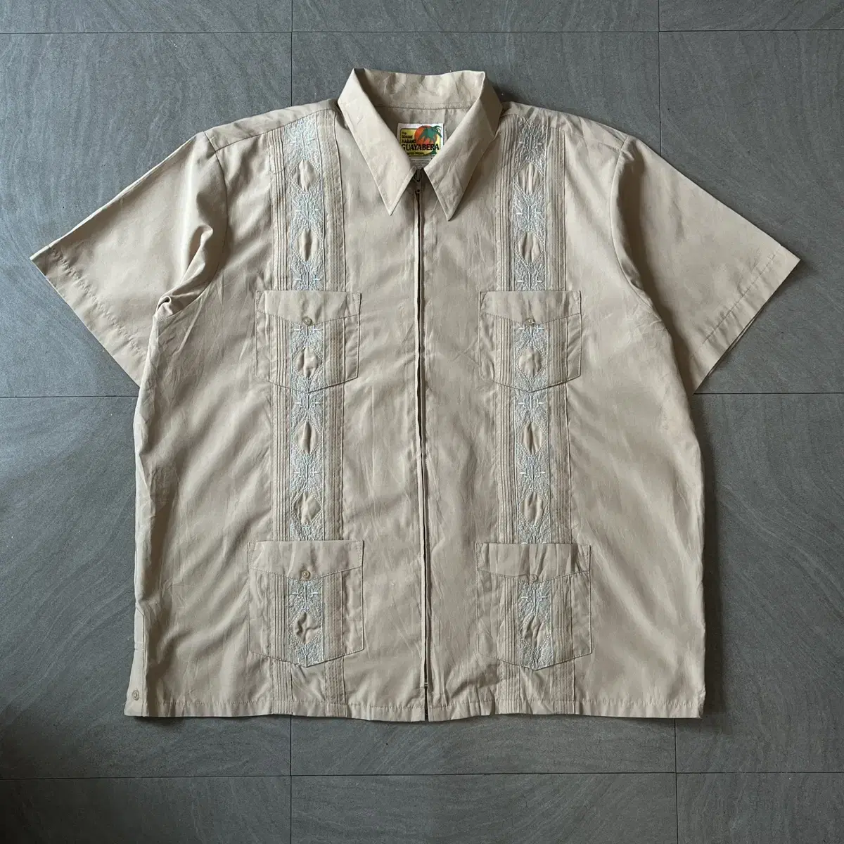 Vintage Havand Guayabera Beige Shirt