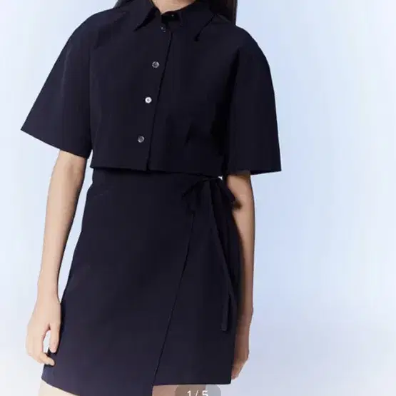 구호플러스 컷아웃 Shirts Mini Dress Navy (KE3371