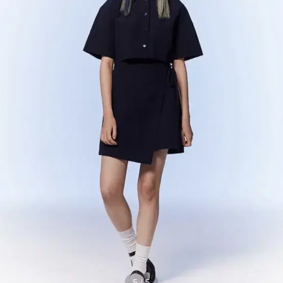 구호플러스 컷아웃 Shirts Mini Dress Navy (KE3371