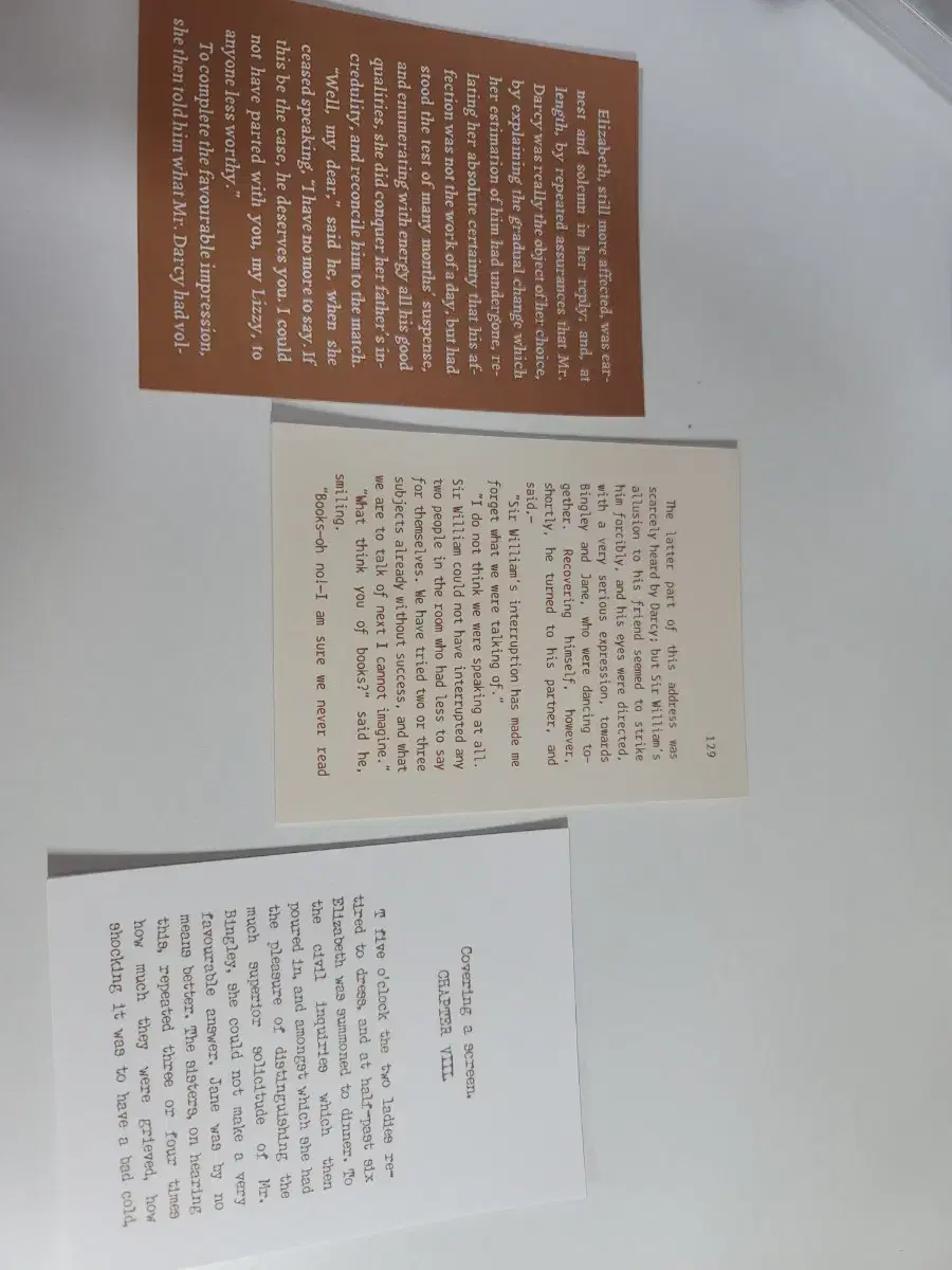 [로즈에베르]오만과편견 원서 브라운 떡메 3종 각 5매씩 총15매