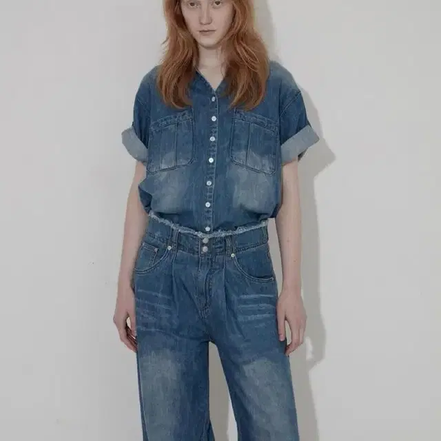 솔티페블 데님셔츠 DENIM SHORT SLEEVE SHIRT