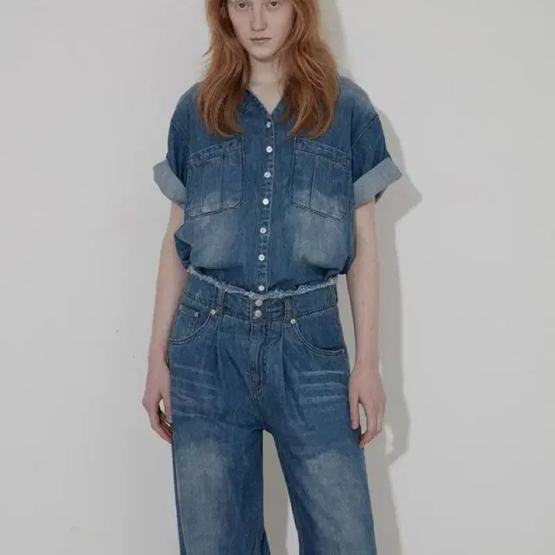 솔티페블 데님셔츠 DENIM SHORT SLEEVE SHIRT