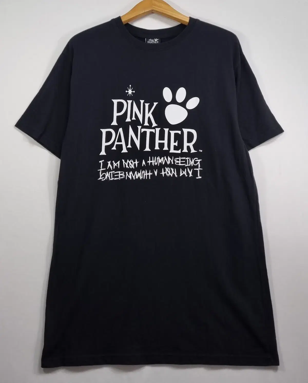 True to size M (95) Ain't It Human Pink Panther Black Short Sleeve Tee