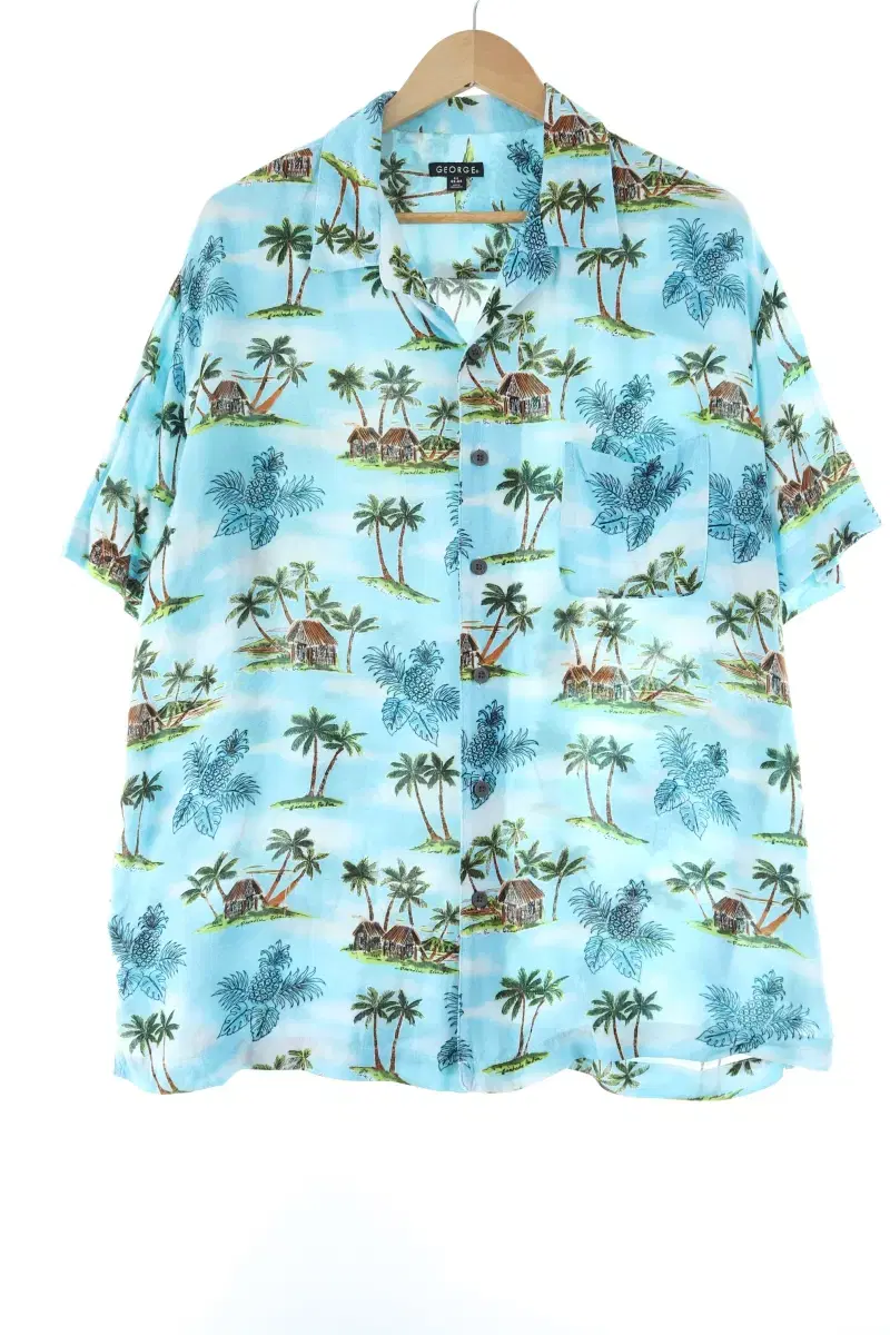 (L) BrandVintage Short Sleeve Shirt Southern Hawaiian Vacation Old School-E10D