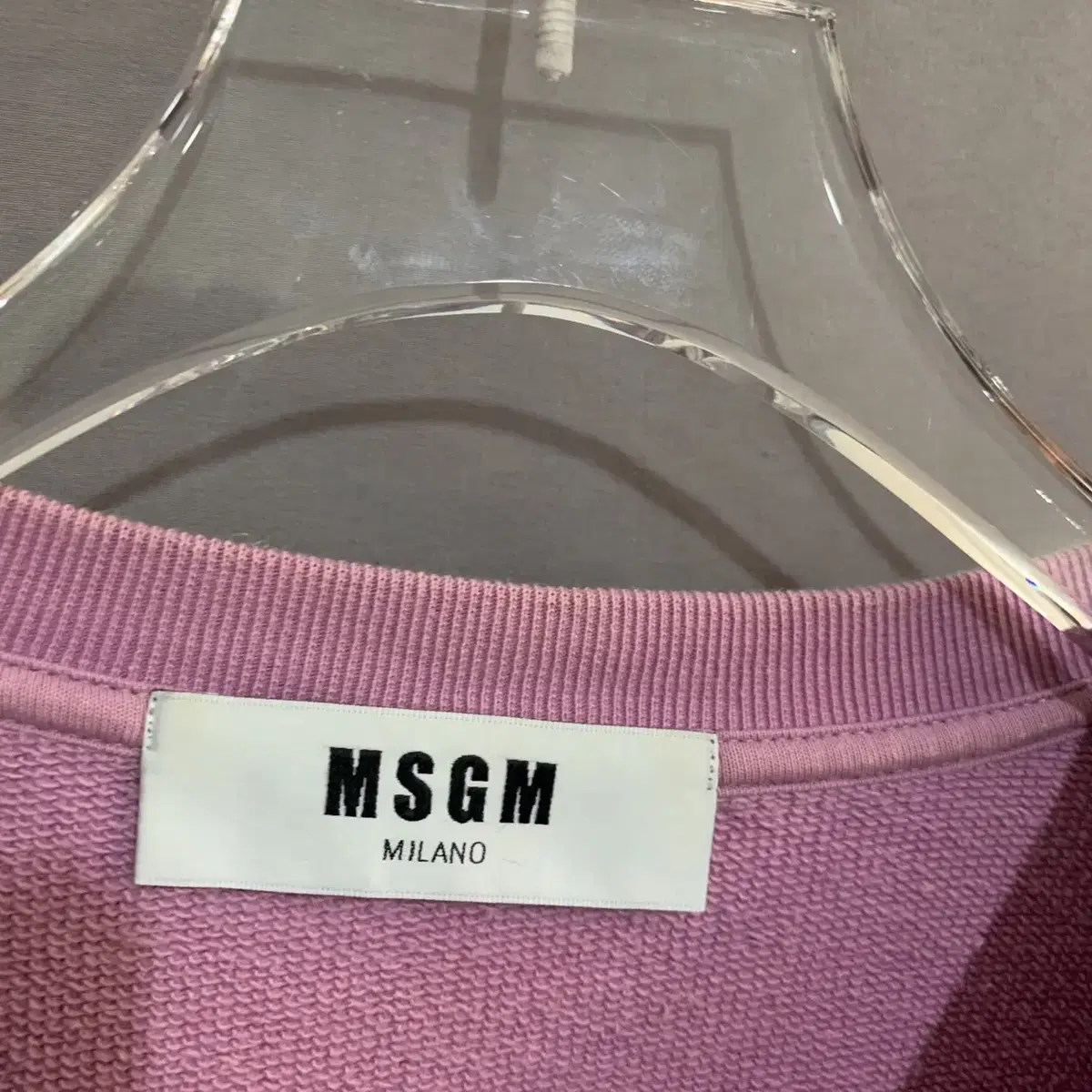 S MSGM 11주년 실버 로고 핑크 오버핏 맨투맨