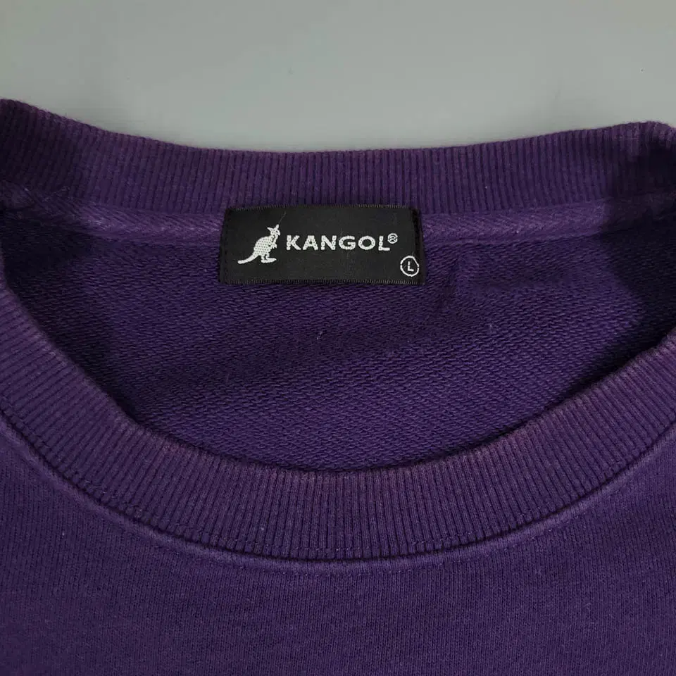 KANGOL 캉골 JP 퍼플 캥거루 스펠로고 헤비코튼100 맨투맨 티셔츠