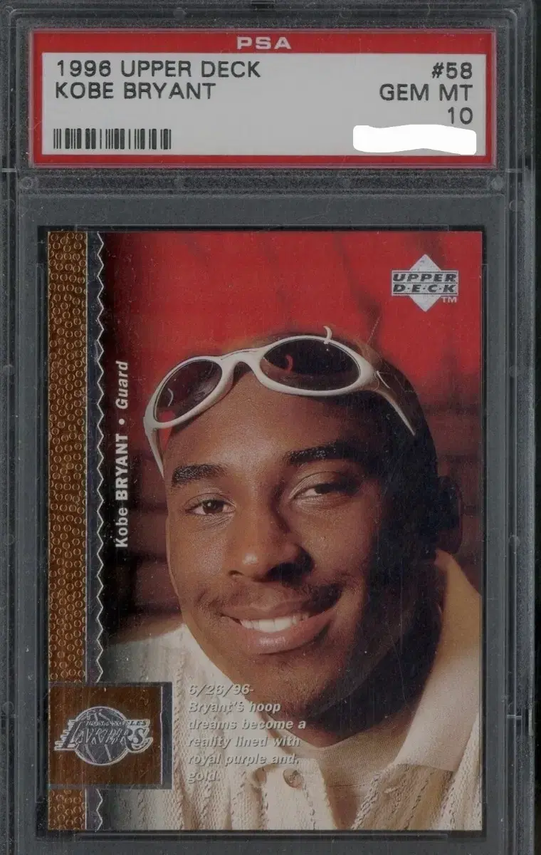 1996 어퍼덱 코비 브라이언트 RC PSA 10