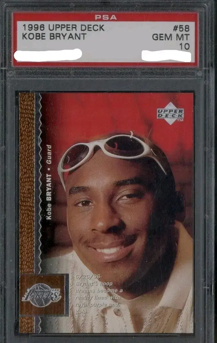 1996 어퍼덱 코비 브라이언트 RC PSA 10