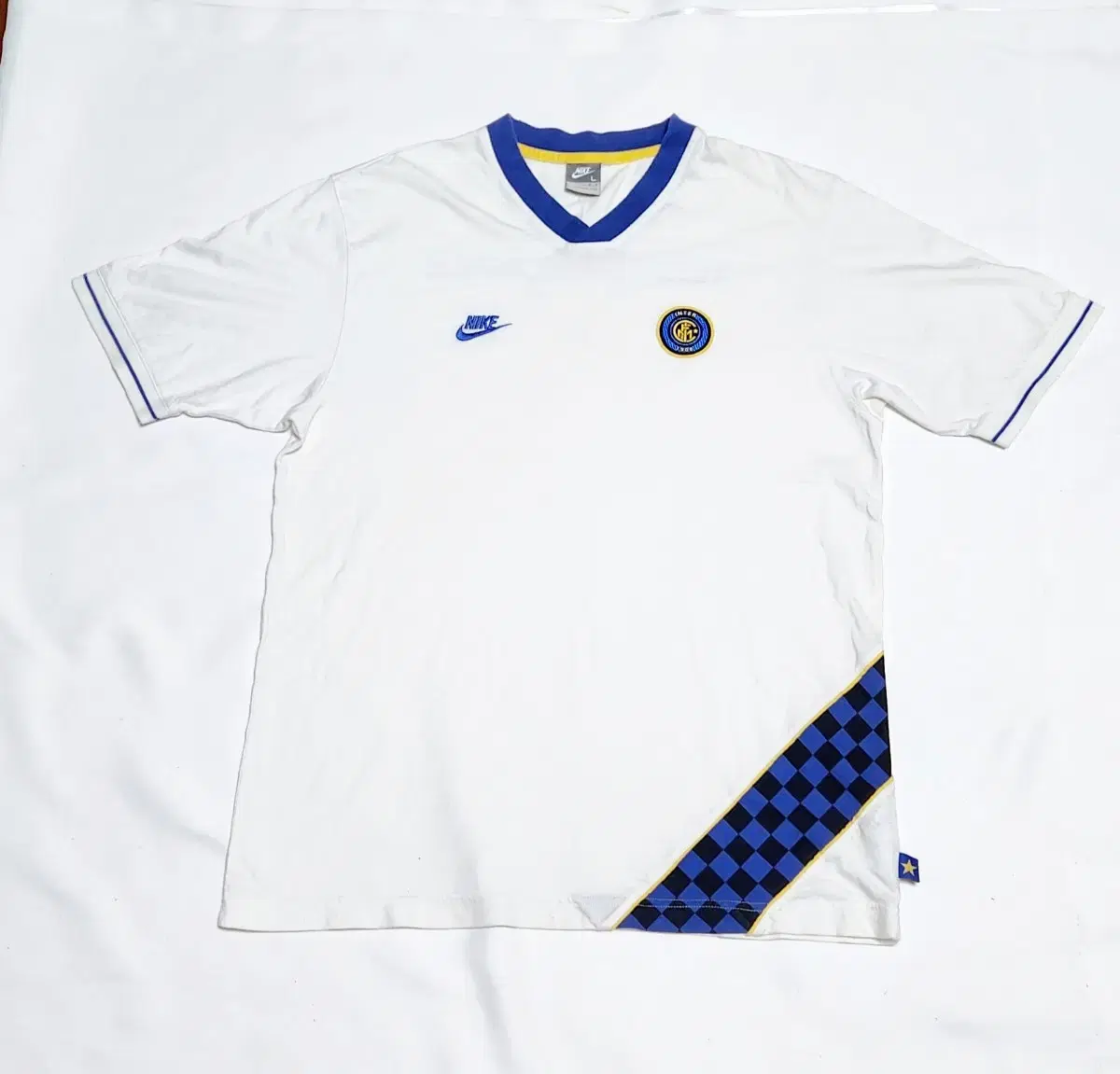 Inter Milan 08-09 Nike White Far Big Logo Short Sleeve Tee