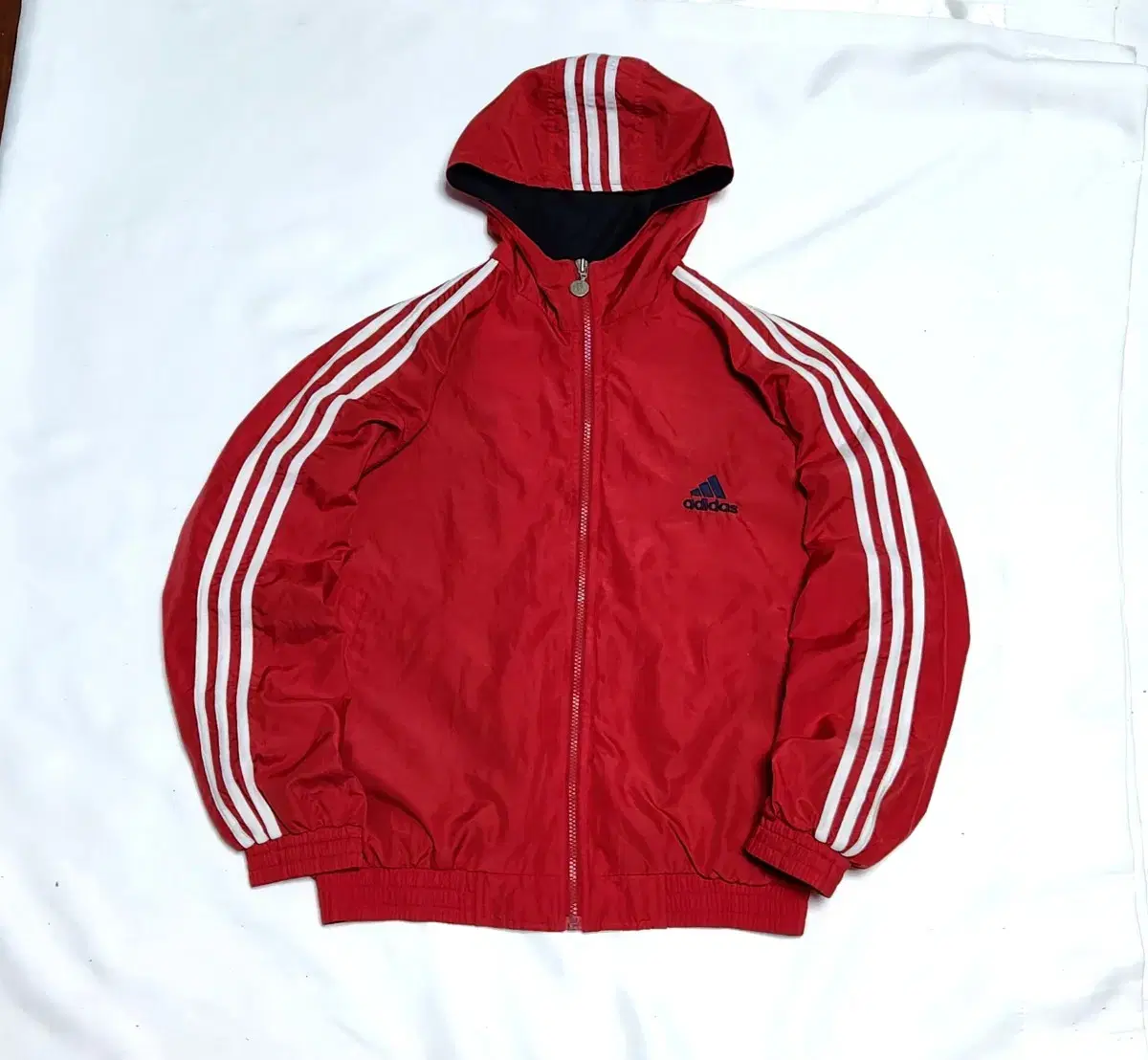 Adidas 90s Deep Red Big Logo Windbreaker Jacket