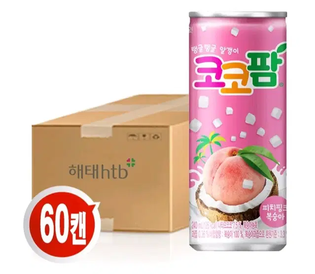 해태 코코팜 피치핑크 복숭아맛캔음료240MLX60캔30캔X2박스22900