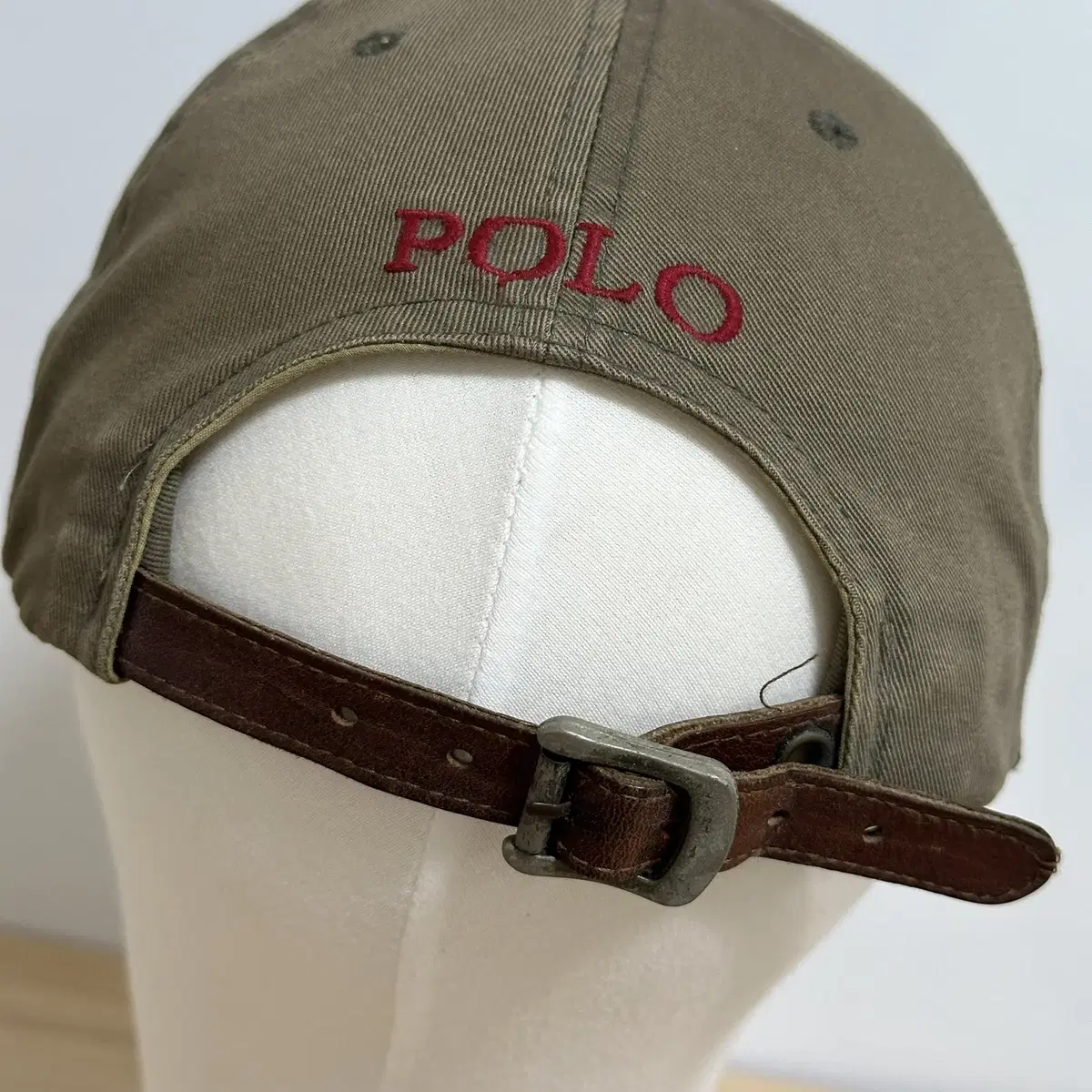 Polo Ralph Lauren 폴로랄프로렌 가죽스트랩 볼캡 올리브 색상