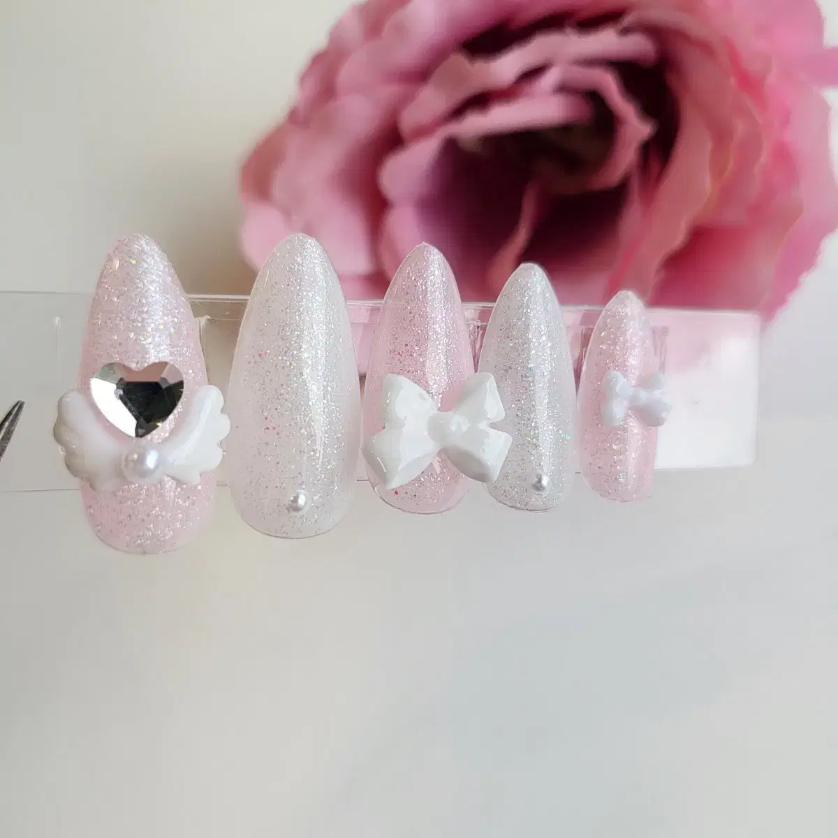 Angel Swing Glitter Nail Tip_Handmade Nail Tip