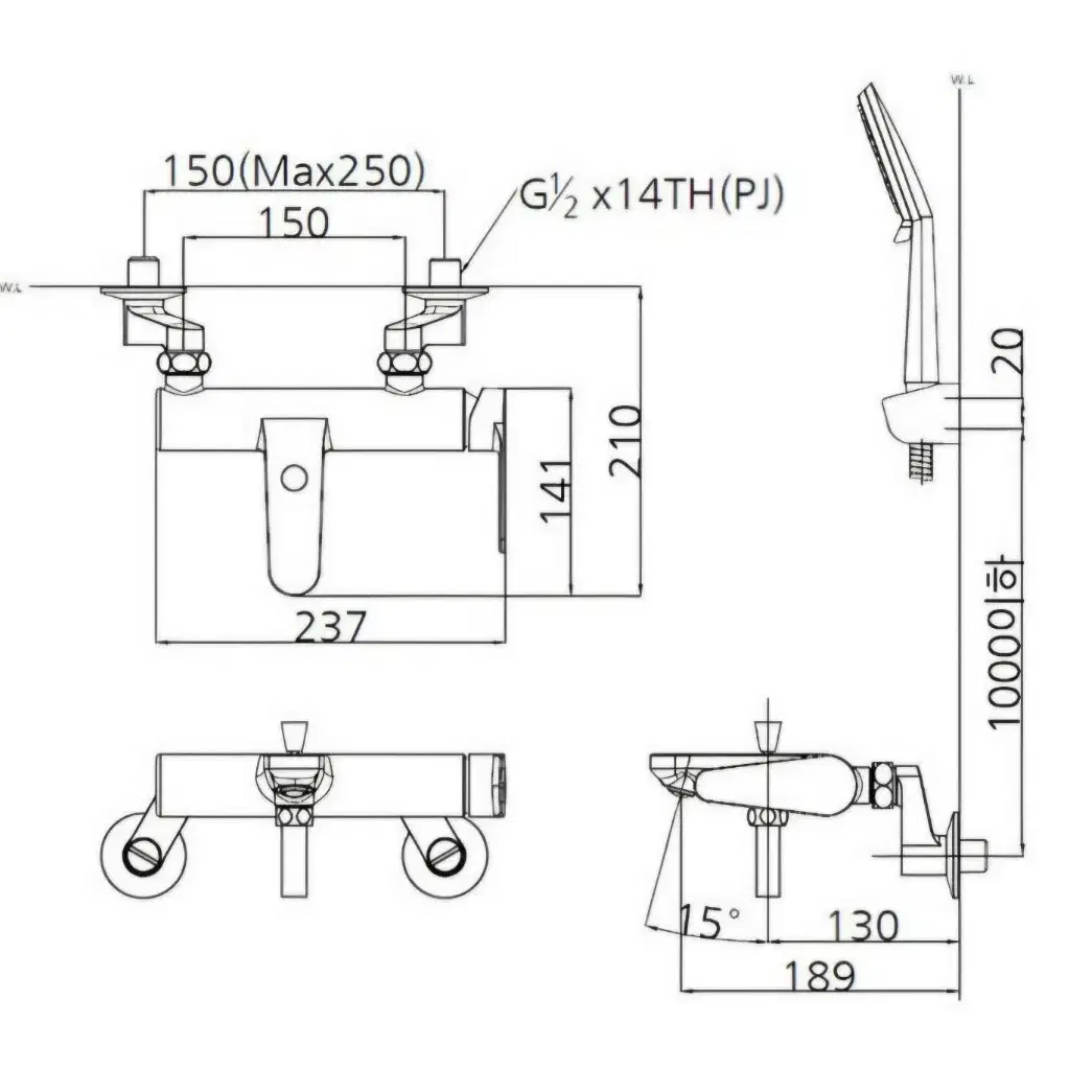 (2개 가능) 폰타나(FONTANA) 엘라라 샤워욕조수전 TF-B5112