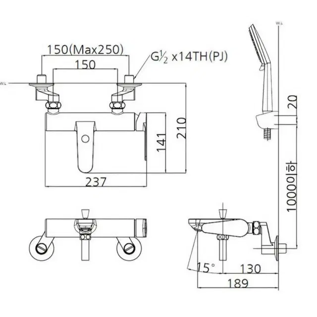 (2개 가능) 폰타나(FONTANA) 엘라라 샤워욕조수전 TF-B5112