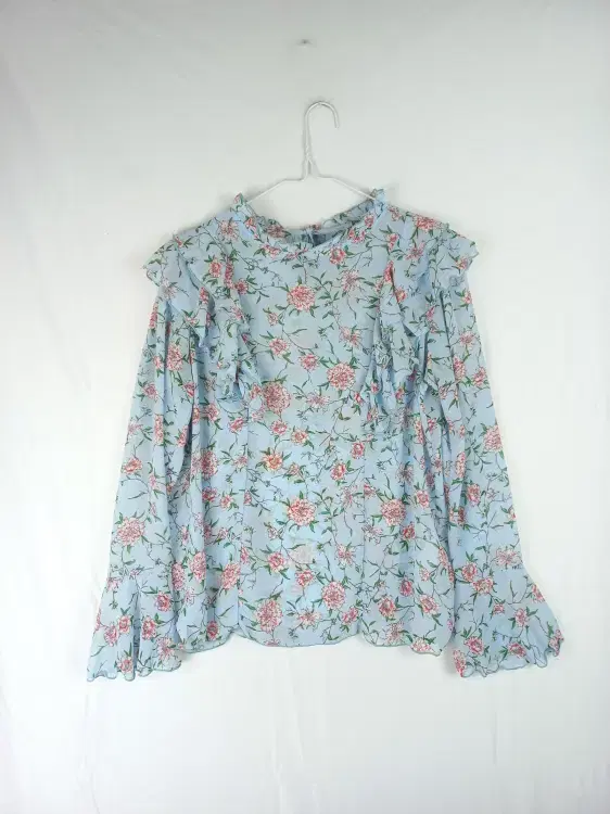 AD HOC Adhoc Flower Ruffle Chiffon Blouse 90