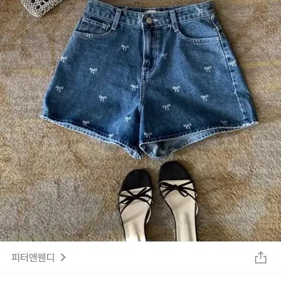 피터앤웬디 커비리본숏데님