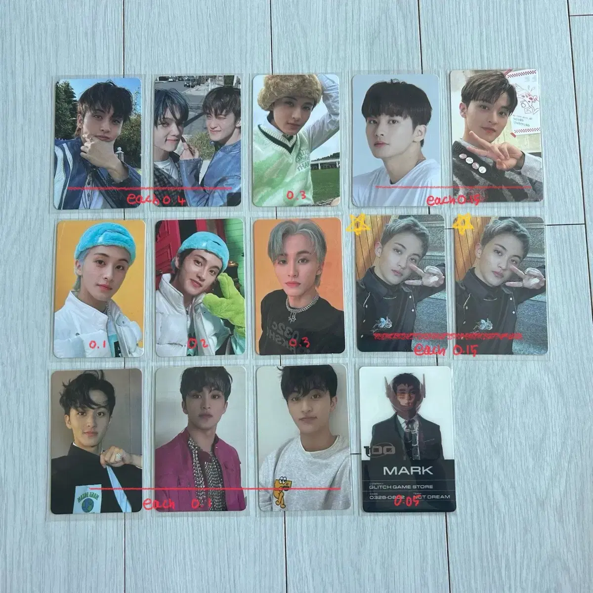 NCT mark Alpo sell mark Sells photo kards