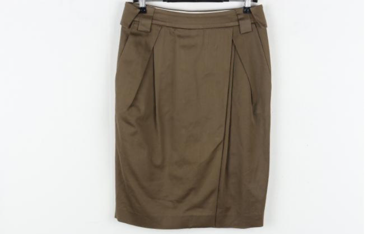 Time Khaki Midi Skirt