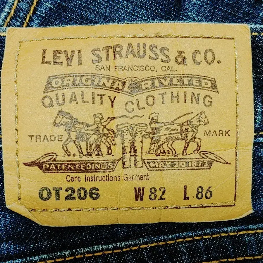 LEVIS 리바이스OT206 스판 찐청워싱데님