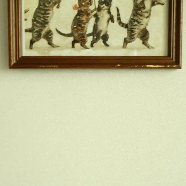 우산 쓴 고양이 가족 액자 four cats 20 x 15